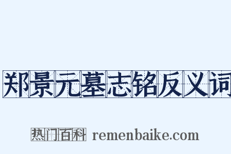 郑景元墓志铭反义词是什么意思的图片
